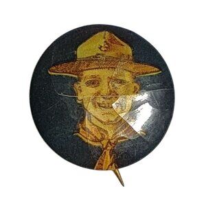 1900s Vintage Bastian Bros. Co. Boy Scout Pinback Button